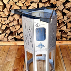 Grillplatte Plancha mit Halter und Einsatz